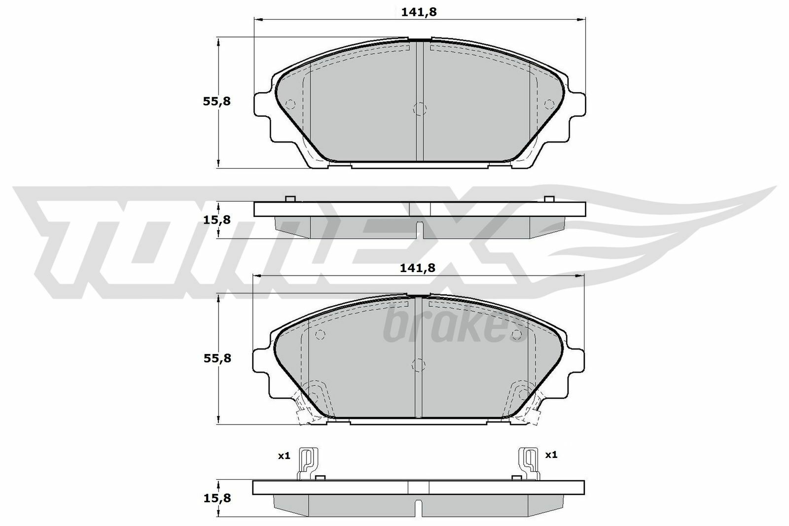 Sada brzdových destiček, kotoučová brzda TOMEX Brakes